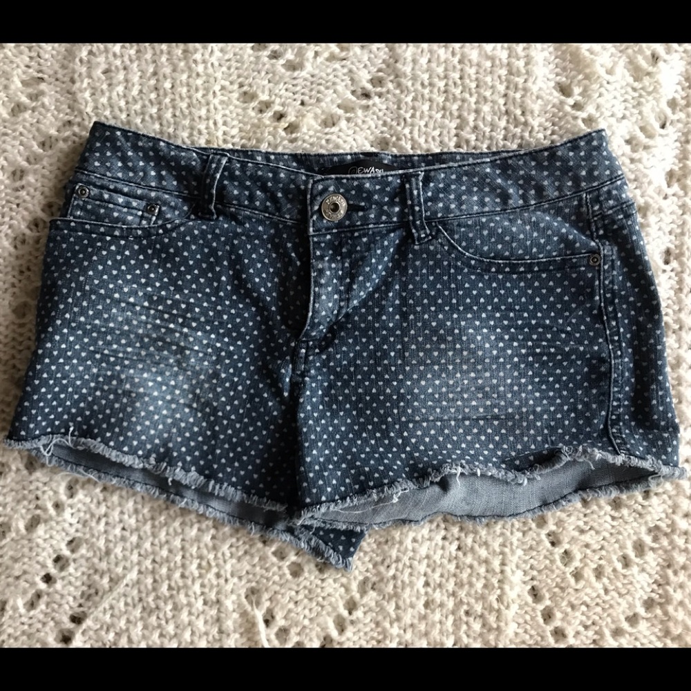 Denim heart shorts